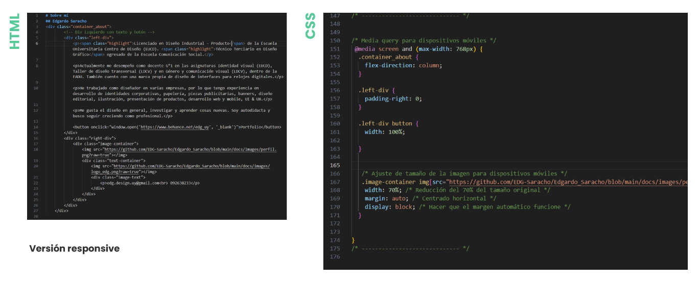 Capturas de pantalla codigos CSS