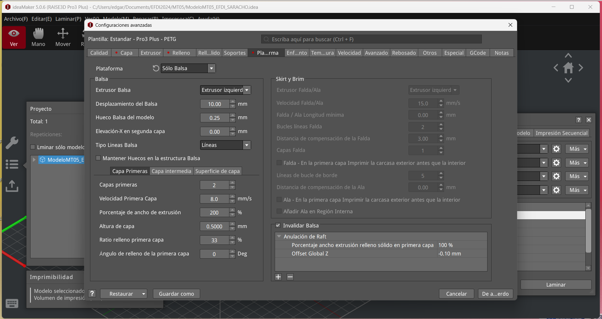 Interfase y configuración